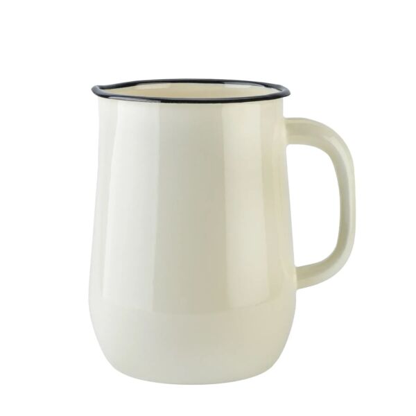 Ivory Vintage Enamel Jug Pitcher
