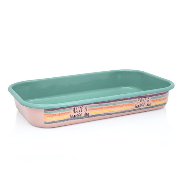 Have a Beautiful Day Vintage Enamel Roaster Baking Dish