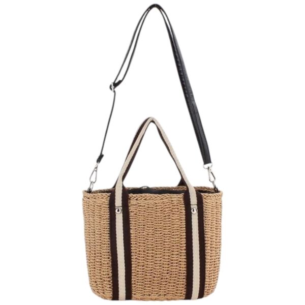 Straw Busket Crossbody Handbag (beige)