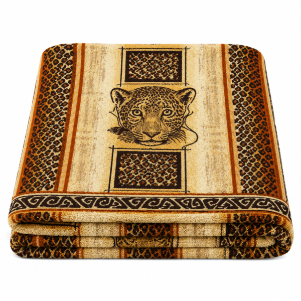 Leopard Jacquard Cotton Terry Throw Blanket