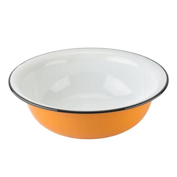 Mustard Vintage Enamel Basin 9.5 qt