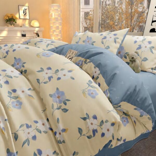 Cotton Duvet Cover Set with 2 Pillowcases Summer Sky