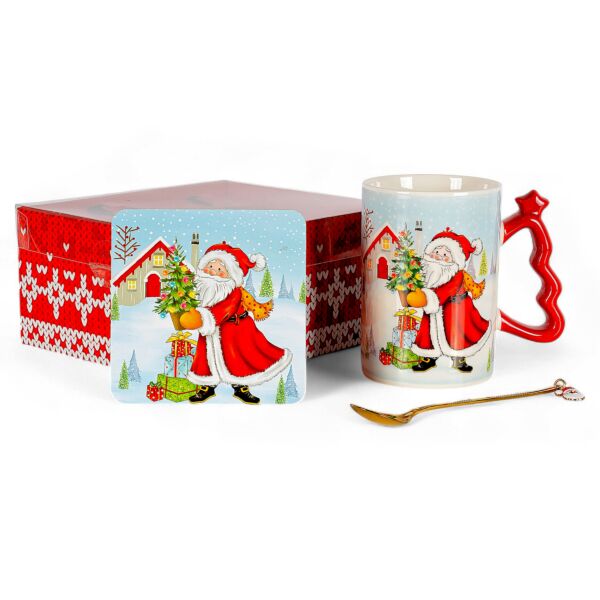 Santa Claus Porcelain Mug Gift Set