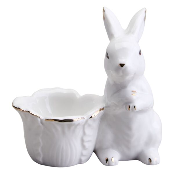 Porcelain Bunny Tulip Egg Cup 