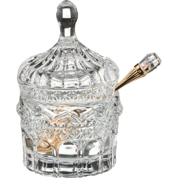 Muza Glass Caviar Dish with Lid and Spoon