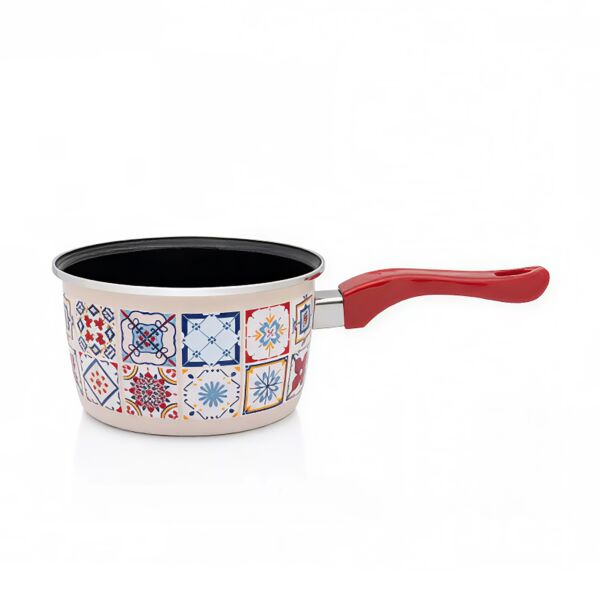 Porto Mediterranean Enamel Saucepan with Handle 2 Qt