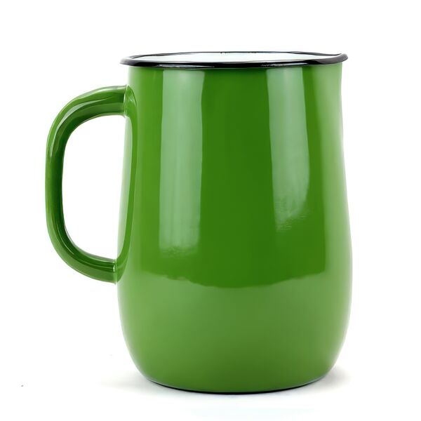 Green Grass Vintage Enamel Jug Pitcher