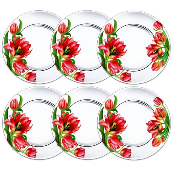 Tulips Dessert Plate Set of 6