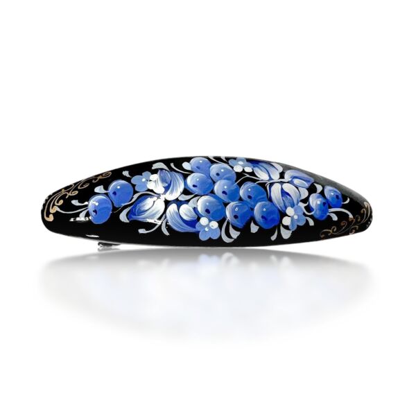 Frosted Rowanberry Hand-Painted Wooden Hair Clip