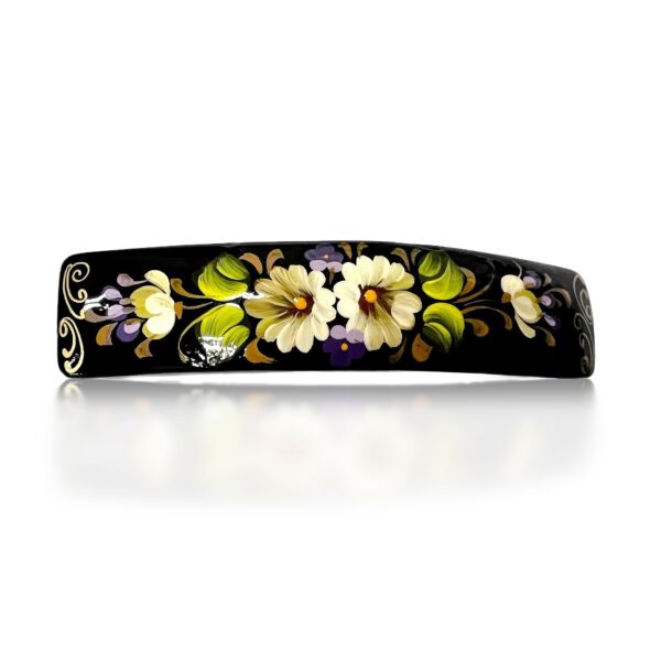 Spring Bloom Hand-Painted Wooden Hair Clip