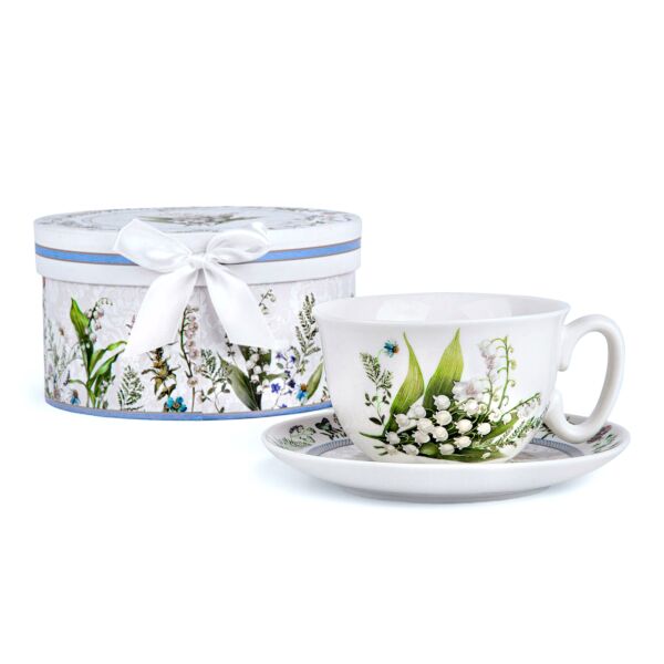 Lily of the Valley New Bone China Cup and Saucer in Gift Box