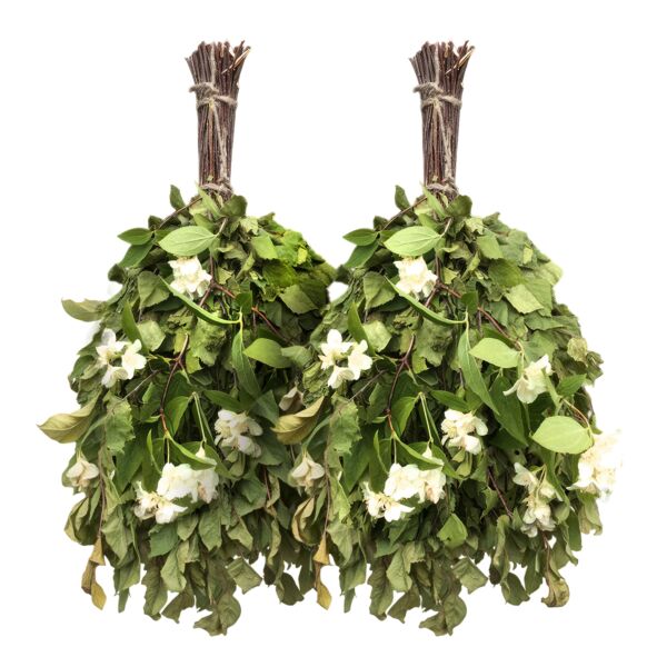 Birch and Jasmine Aroma Spa Sauna Massage Whisk Venik Set of 2