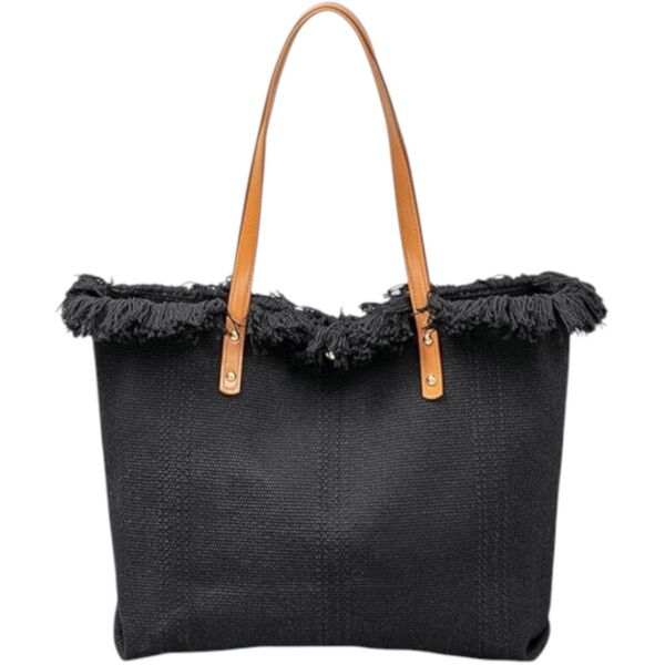 Black Canvas Beach Bag