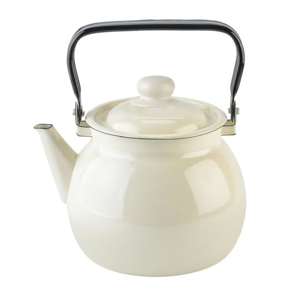 Ivory Vintage Enamel Kettle 3.7 qt