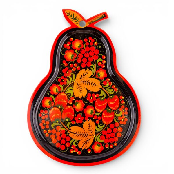 Khokhloma Wooden Handmade Pear Tray 