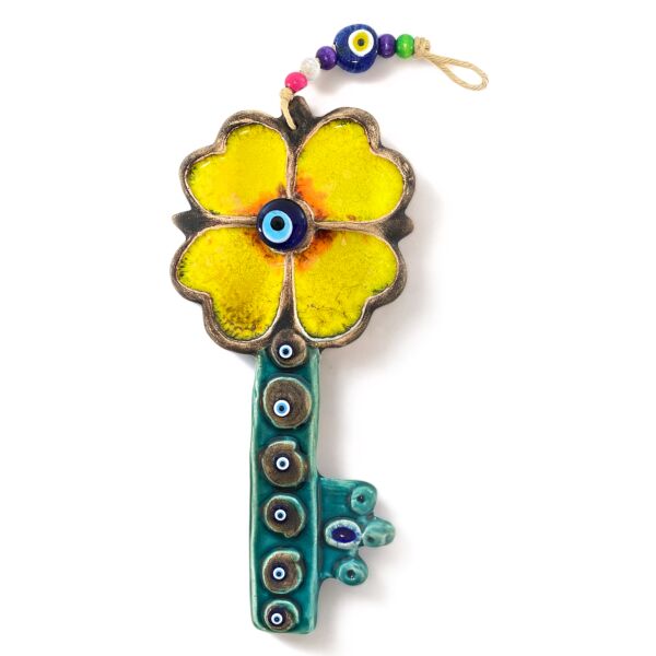 Key to The Happiness Handmade Vintage Ceramic Hanging Wall Decoration