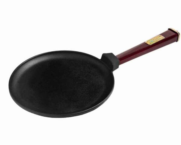 Cast Iron Frying Pan For Pancakes with Removable Wooden Handle