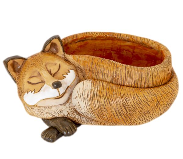 Fox Ceramic Flower Pot Planter