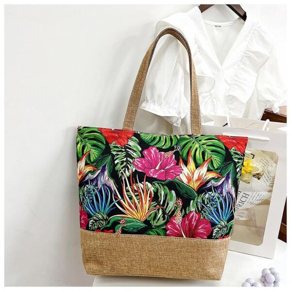 Tropical Flowers Beach Tote Bag