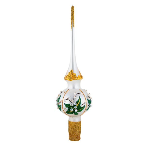 Lilies Of The Valley Glass Christmas Tree Top