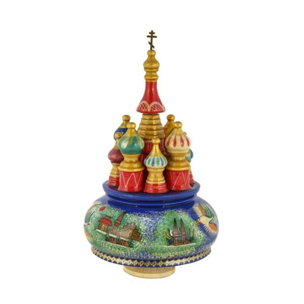 Saint Basils Cathedral Handmade Music Box in Blue 