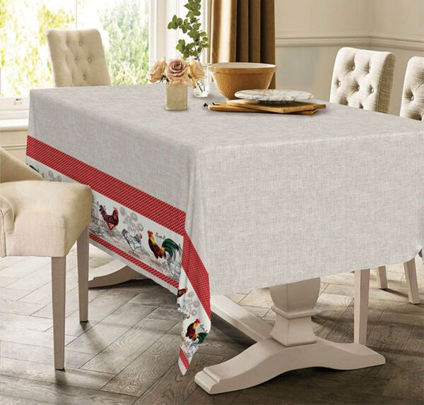 Chicken Yard Cotton Tablecloth