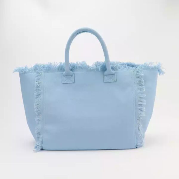 Large Blue Canvas Handbag