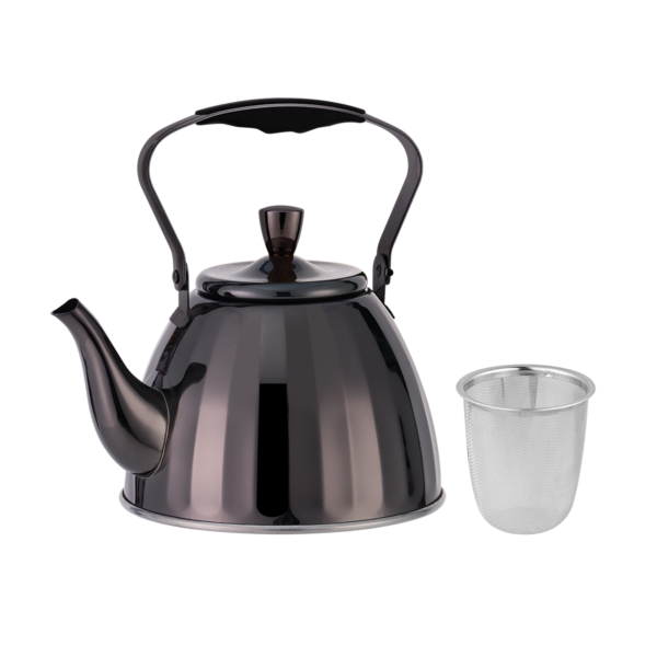 Black Stainless Steel Kettle With Tea Infuser 1.5L