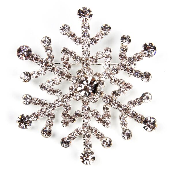 Snowflake Rhinestone Brooch