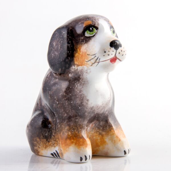 Puppy Handmade Ceramic Figurine. Majolica