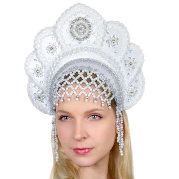 Elena Kokoshnik Headdress white