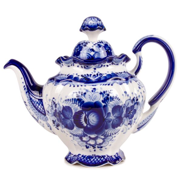 Gzhel Tulip Porcelain Teapot