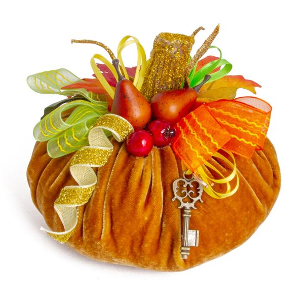 Handmade Holiday Pumpkin with Pear and Key 