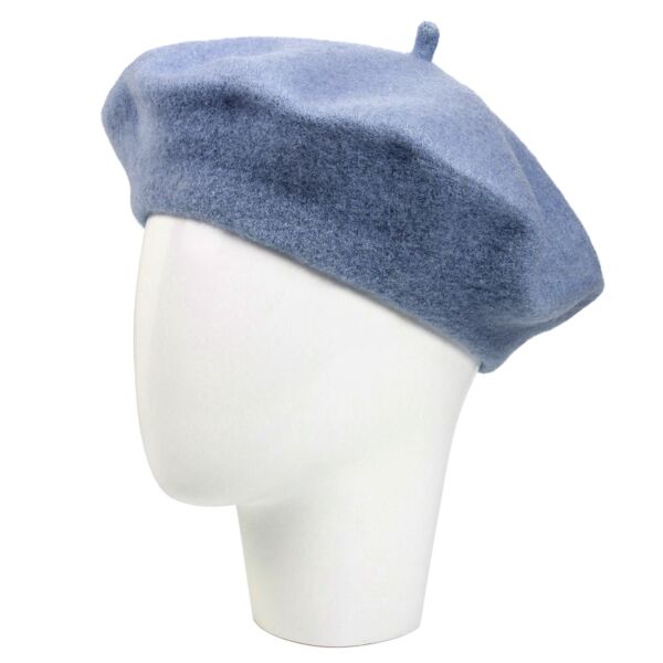 Slate Blue Classic Wool Beret