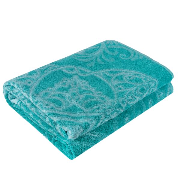 Turquoise Cotton Terry Bed Sheet 