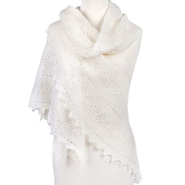 White Orenburg Goat Down Shawl