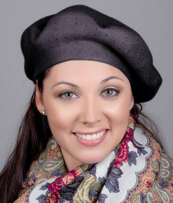French Chic Dark Gray Studded Beret