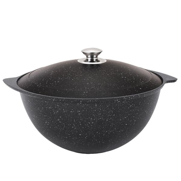 Kazan for Making Pilaf with Lid (dark marble)