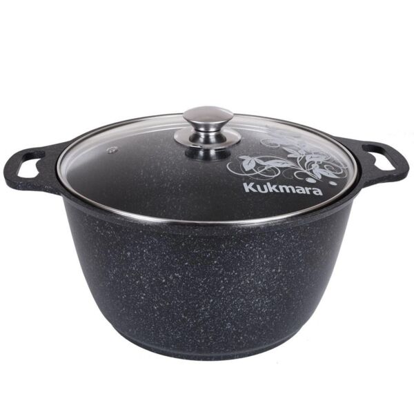 Pot with Glass Lid (dark marble)