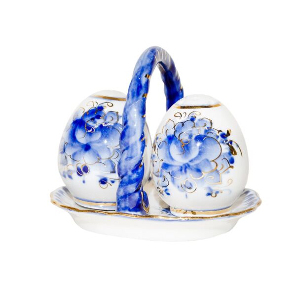 Basket Spice Shaker Set. Gzhel