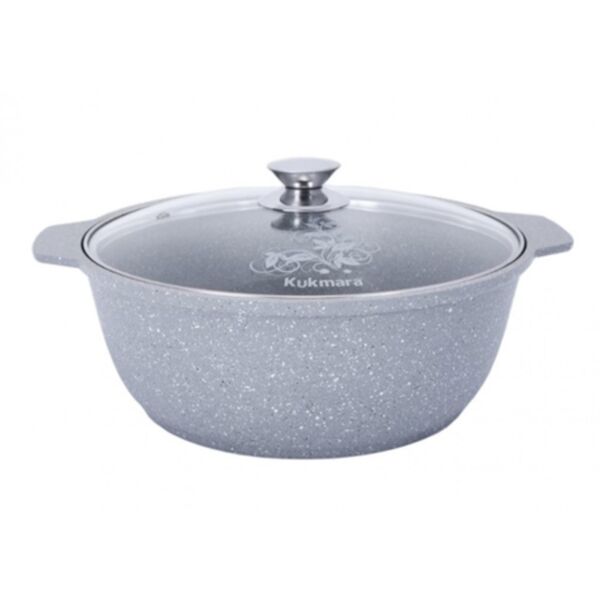 Non-Stick Dutch Oven Pot with Glass Lid (light marble) 