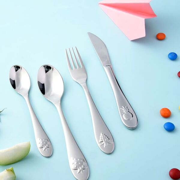 Fruits and Berries Children&#039;s Stainless Steel Flatware Set of 4