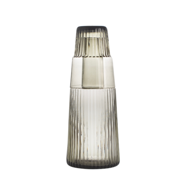 Fera Night Glass Pitcher With Lines (color: gray)