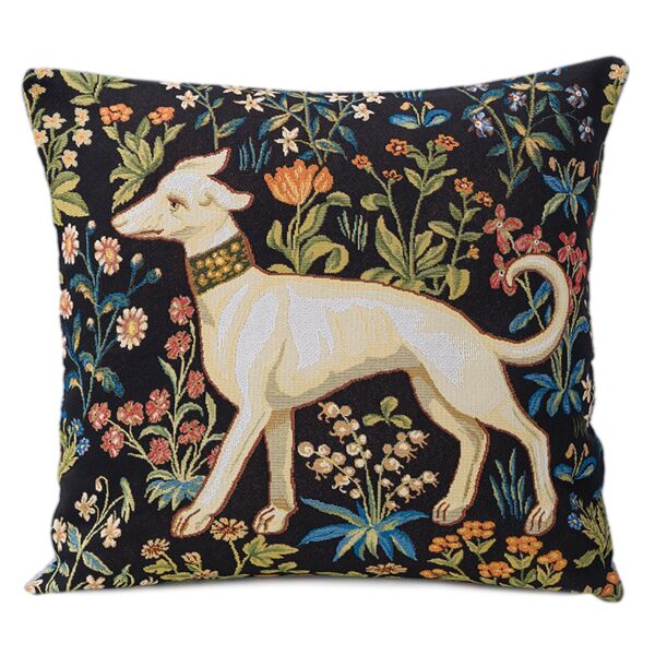 Dog&#039;s on the Left. William Morris Tapestry Pillow