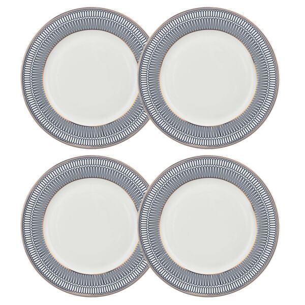 Noble Cobalt Lace Bone China Deep Plate Set of 4