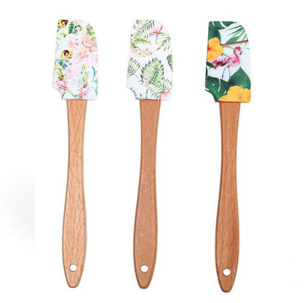 Silicone Spatula with Beech handle Set of 3