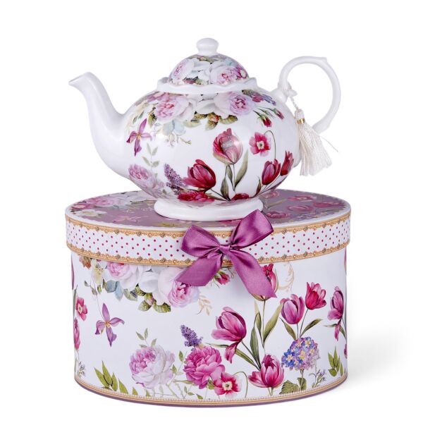 Tulip New Bone China Teapot in Gift Box