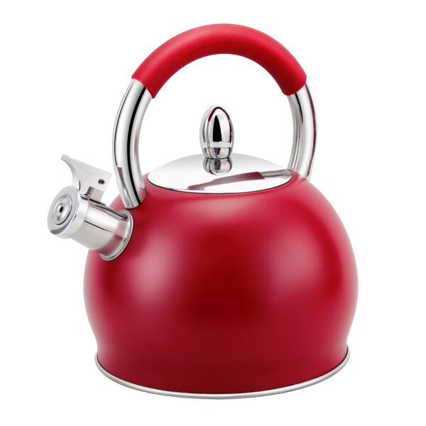 3.2-qt Red Matte Stainless Steel Whistling Kettle