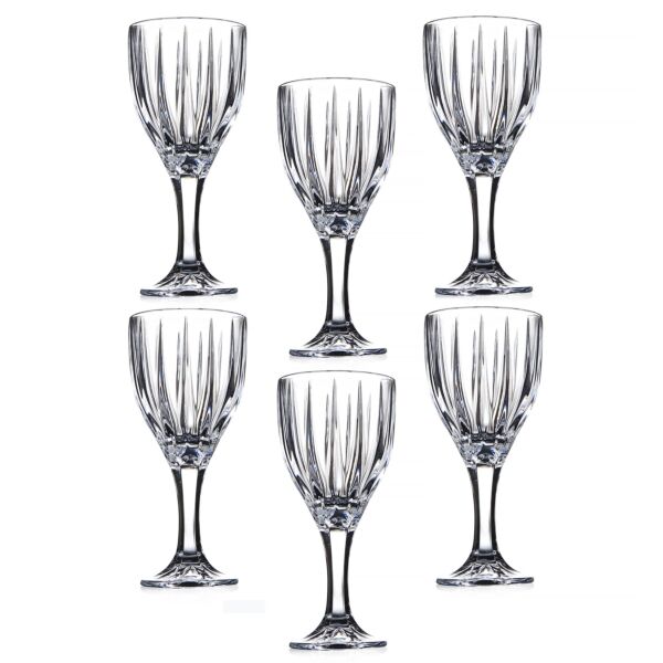 Crystal Facets High Quality Wine Glass Glass Set of 6