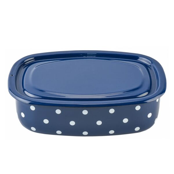 Valentine Polka Dot Enamel Tray with Lid